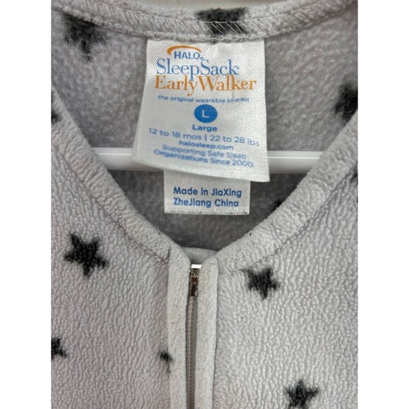 Halo 12-18M grey star fleece walker wearable  blanket - Picture 3 of 5